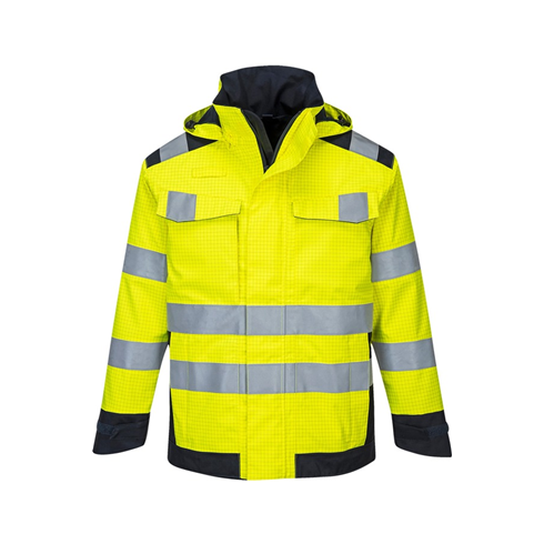 Portwest MV70 Yellow/Navy Modflame Rain Multi Norm Arc Jacket