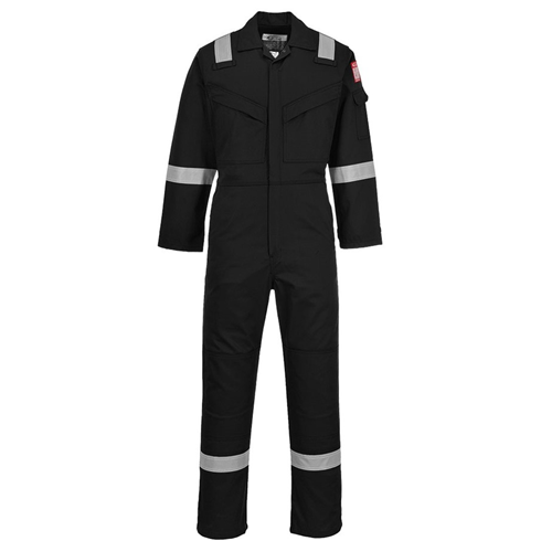 Portwest FR50 Black Flame Resistant Anti-Static Coverall 350g