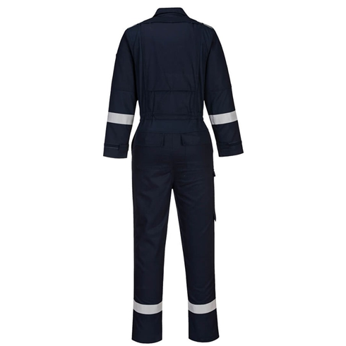 Portwest FR502 Navy Bizflame Work Lightweight Stretch Panelled Coverall