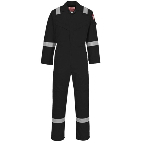 Portwest FR21 Black Bizflame Work FR Super Lightweight Anti-Static Coverall