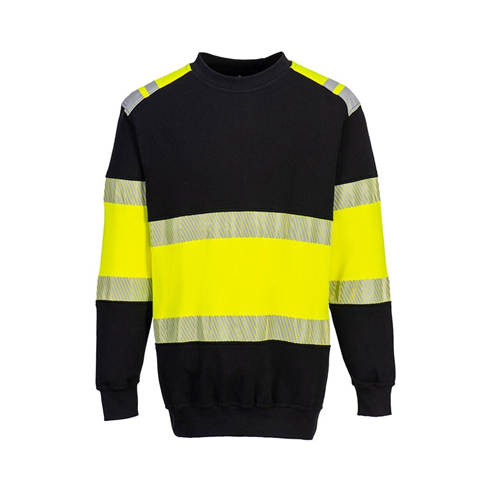 Portwest - FR716 PW3 Flame Resistant Class 1 Sweatshirt Yellow/Black