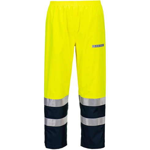 Portwest FR410 Yellow/Navy Bizflame Rain+ Hi-Vis Light Arc Trousers