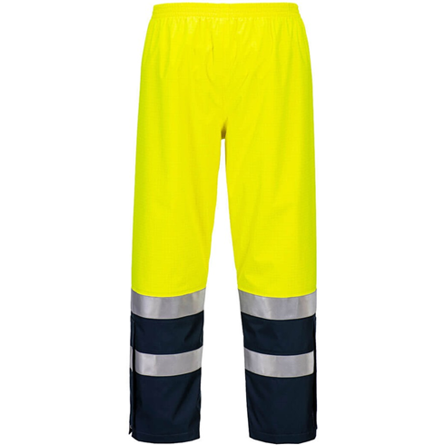 Portwest FR410 Yellow/Navy Bizflame Rain+ Hi-Vis Light Arc Trousers