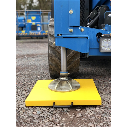 Yellow Hi-viz 400x400x30mm Square Outrigger Pad