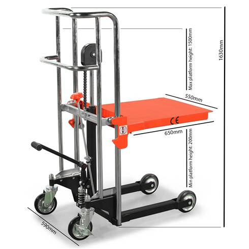 400kg Manual Platform Stacker 1300mm lift height