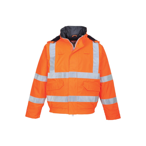 Portwest S773 Orange Bizflame Rain Hi-Vis Antistatic FR Bomber Jacket