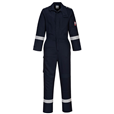 Portwest FR502 Navy Bizflame Work Lightweight Stretch Panelled Coverall