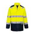 Portwest FR605 Yellow/Navy Bizflame Rain+ Hi-Vis Light Arc Jacket