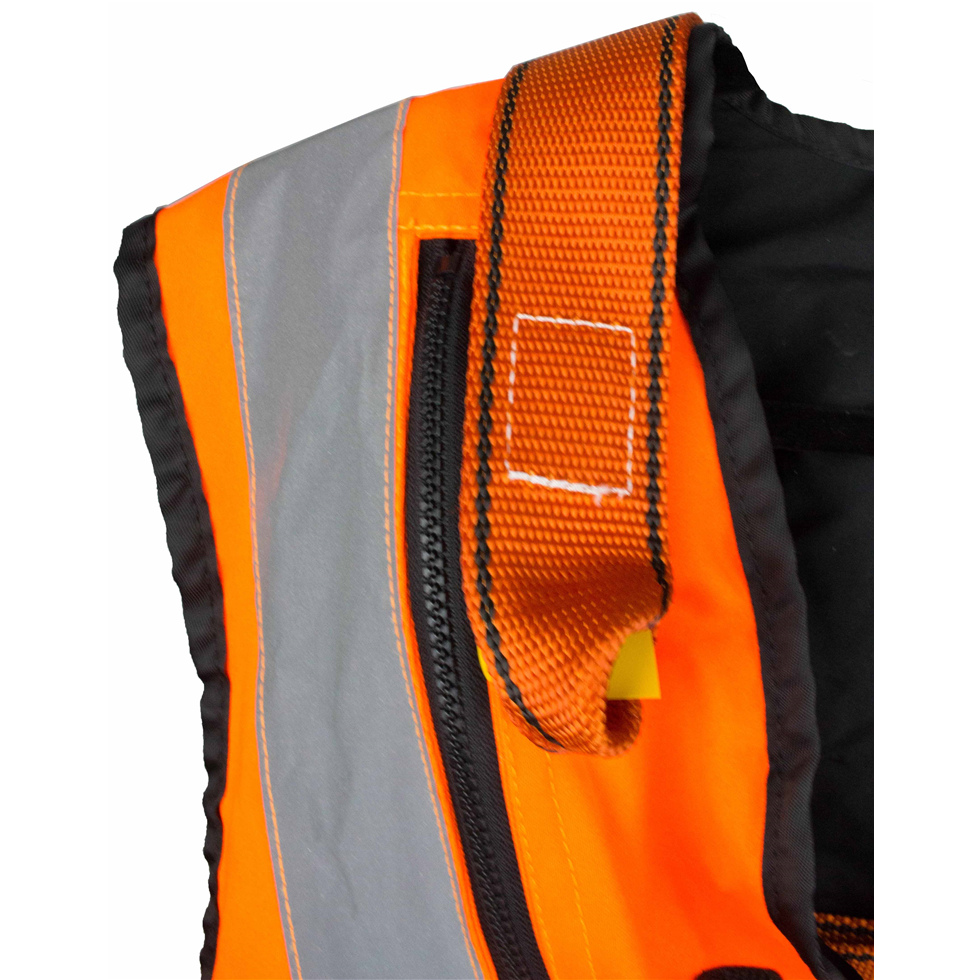 High Visibility ORANGE Jacket Safety Harness Elasticated With Quick ...
