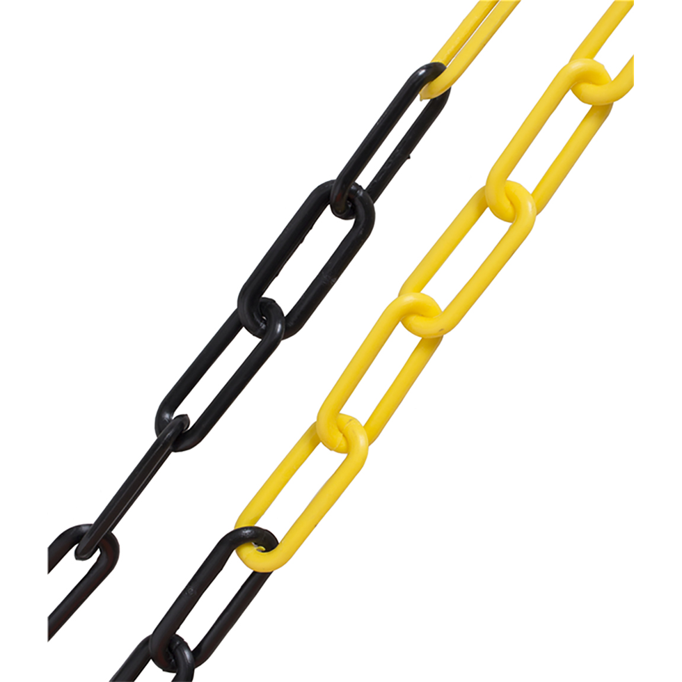 PLASTIC CHAIN, Yellow, Chain Size: 2, Trade Size: #8, Chain Length: 100'  Box